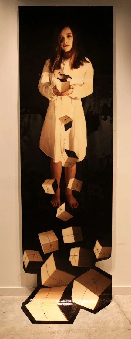 Goodbye Little Bird, 2011, 130"x35", Mixed Media/Canvas (Anna)