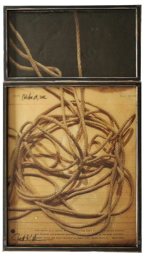 Rope, 2012, Mixed Media on 2 panels, 37.5" X 21 (sold)