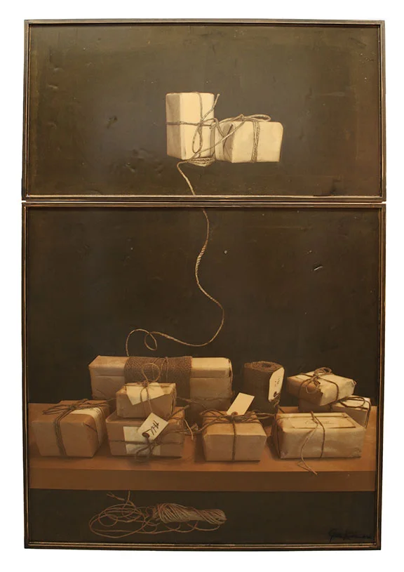 Of Special Interest, 2012, Mixed Media on 2 panels, 79" X 50
