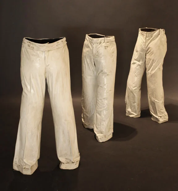 Empty Pants I, II, and III, 2011, Mixed Media, approximately 43" X 23" 12 (II and III are sold)