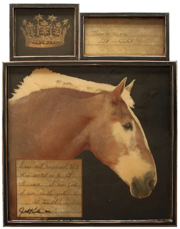 Prince, 2012, Mixed Media on 3 panels, 32.75" X 25.75"