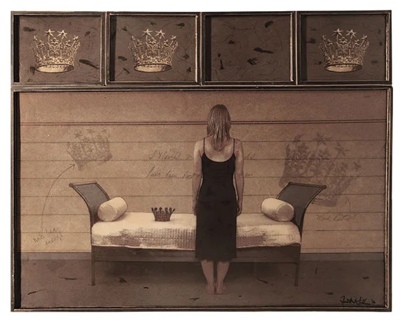 The Crown,, 2012, Mixed Media on 5 panels, 48" X 60"