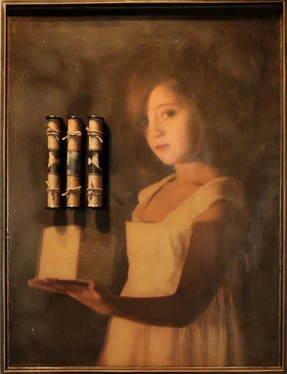 The Box and The Bird, 2012, Mixed Media on Panel, 48" X 36"