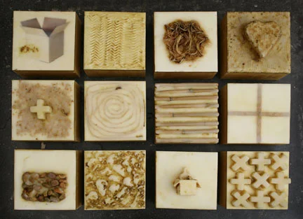 Collection, 2008, 12 panel mixed media installation, each panel 5" X 5"