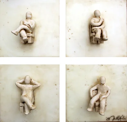 Waiting IV, 2009, Mixed Media, 18" X 18"