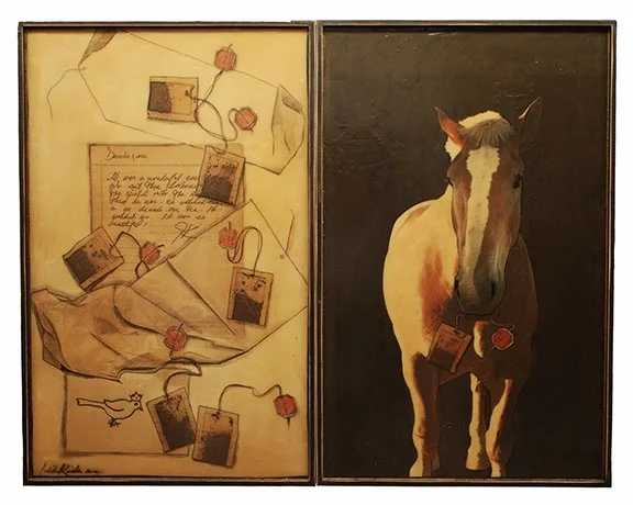 Going for Tea, 2012, Mixed Media on 2 panels, 48" X 60"