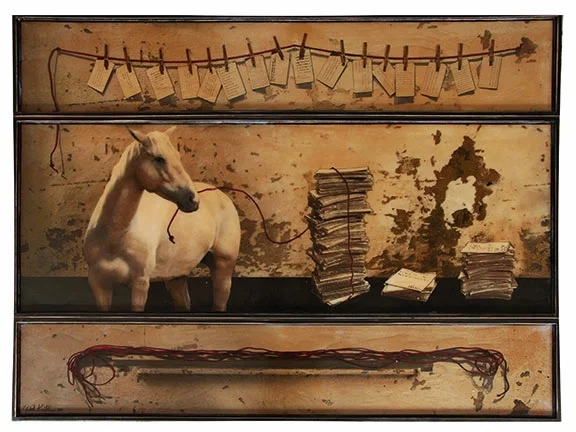 Notes to Self, 2012, Mixed Media on 3 panels, 61" X 80"