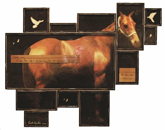 Protect, 2012, Mixed Media on 12 panels, 56" X 70"
