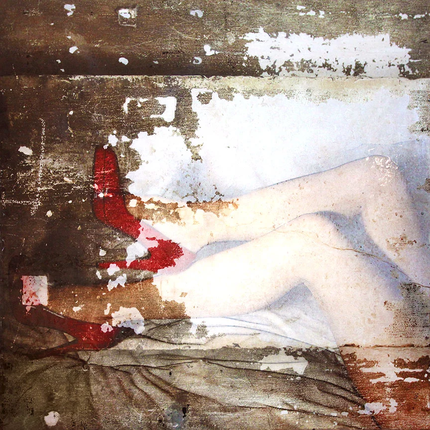 "Two Legs", Mixed Media on panel, 2015, 48" x 48"