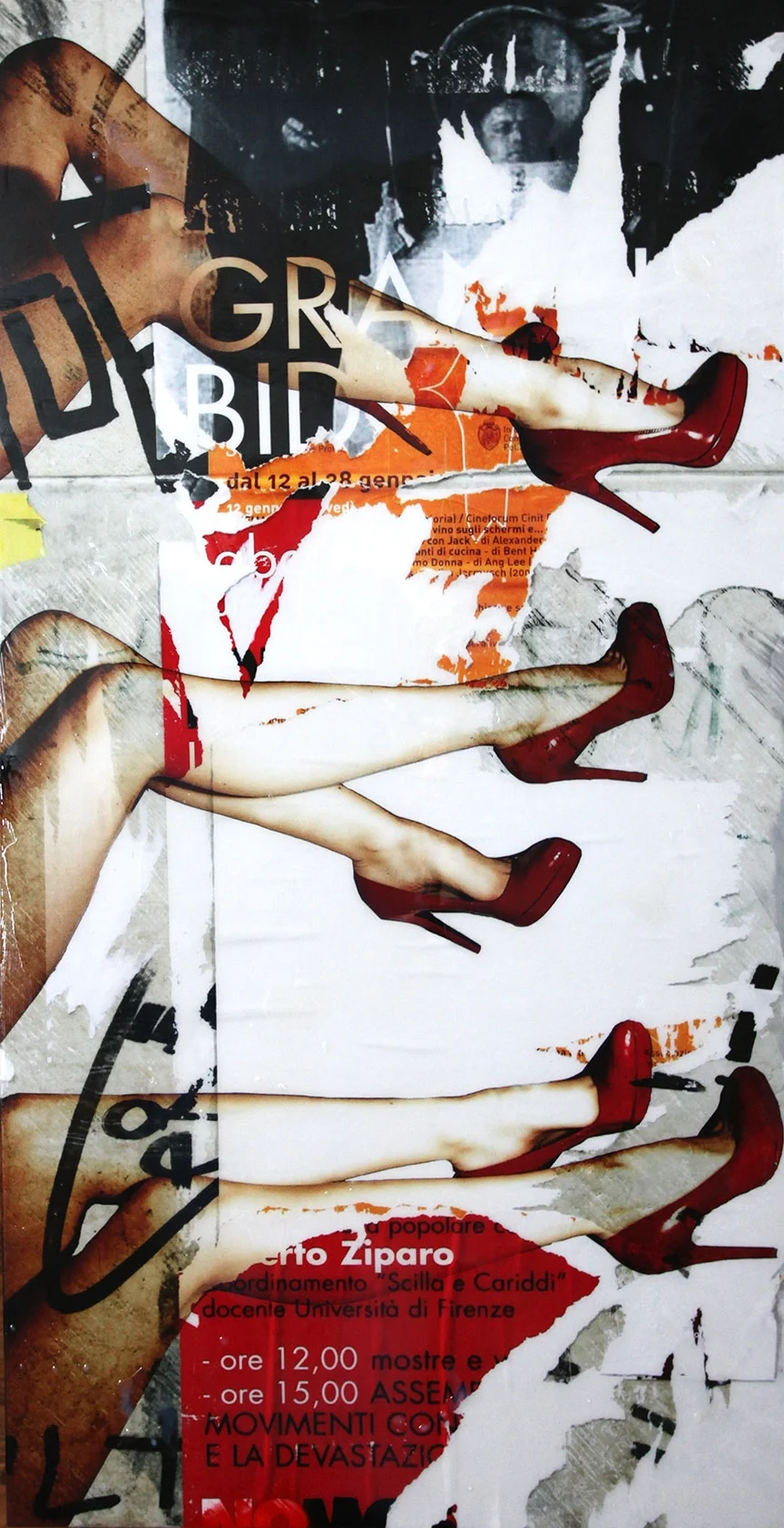 "Six Legs", Mixed Media on panel, 2015, 48" x 24"