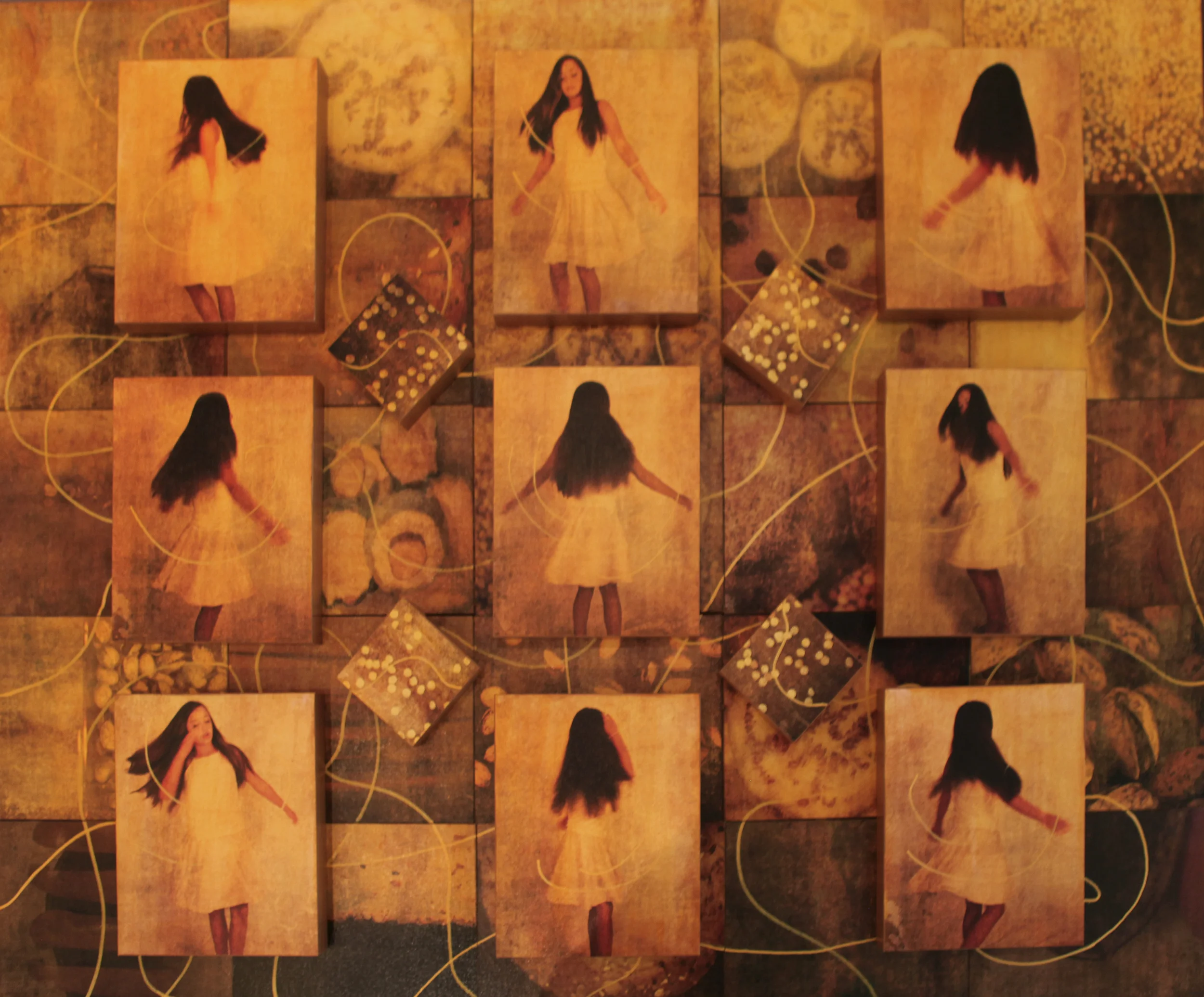 Dance, 2015, Mixed Media on 38 Attached Panels, 40" x 50" (Anna)