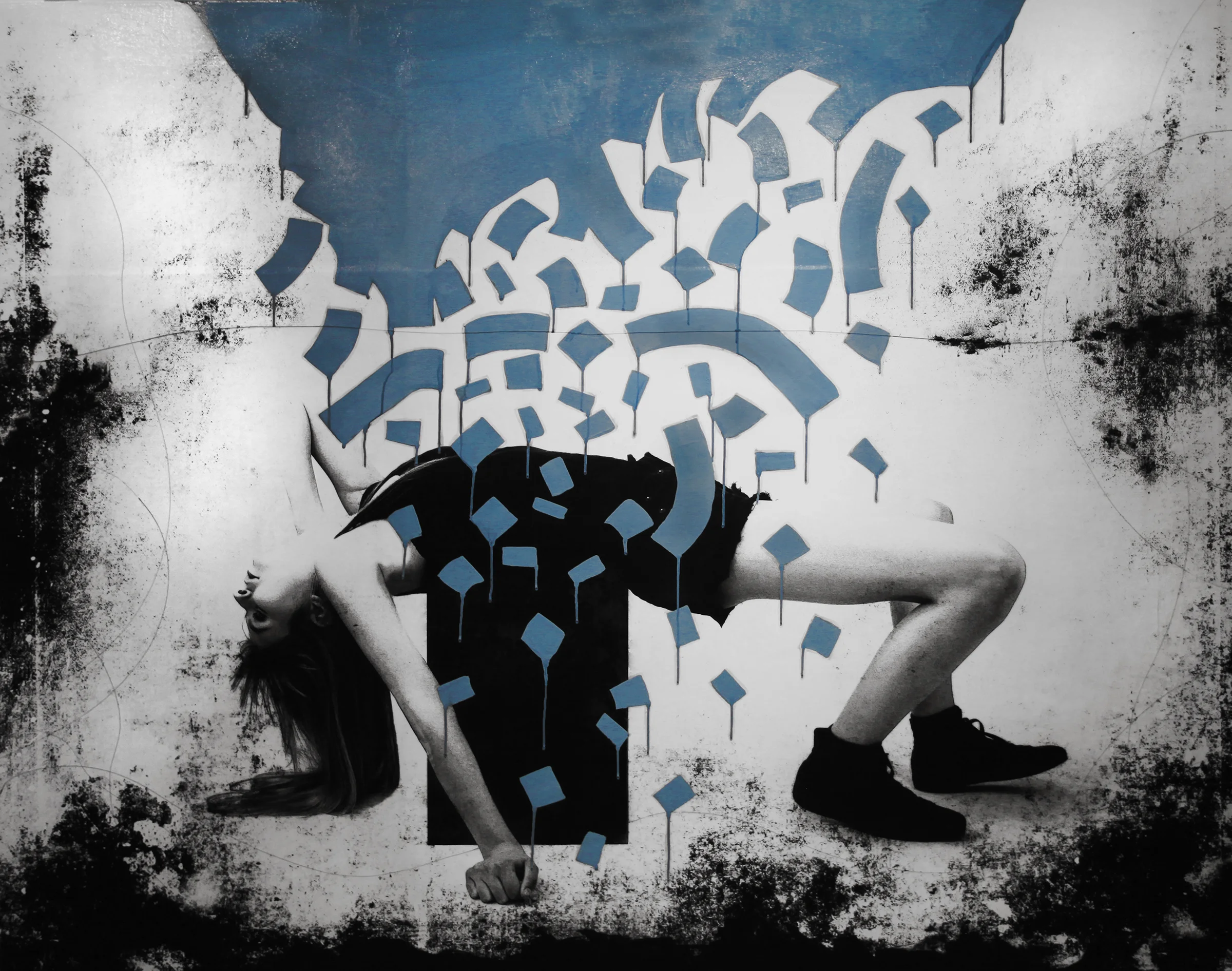 It's All Coming to Me Now, 2016, Mixed Media on Panel, 60" X 72"