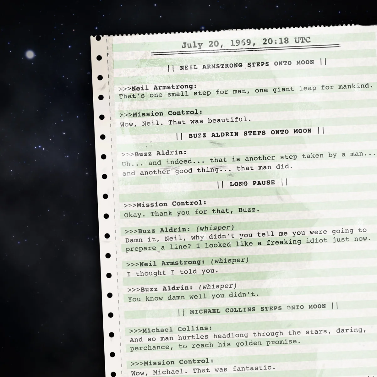 Moon Landing Transcript