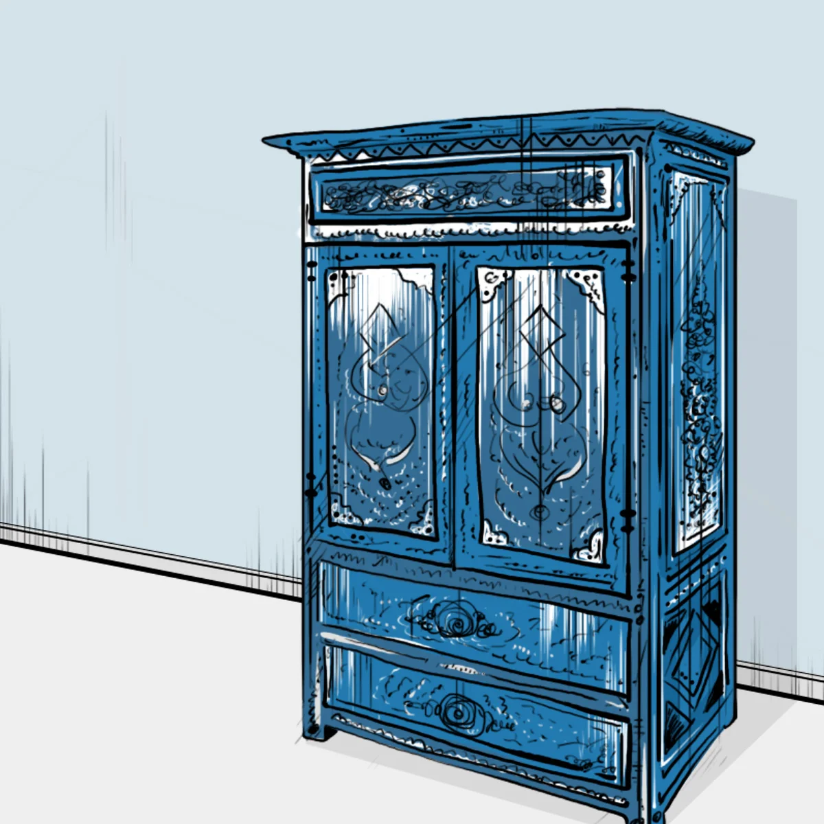 Blue Armoire For Sale, Not Infested With Scorpions