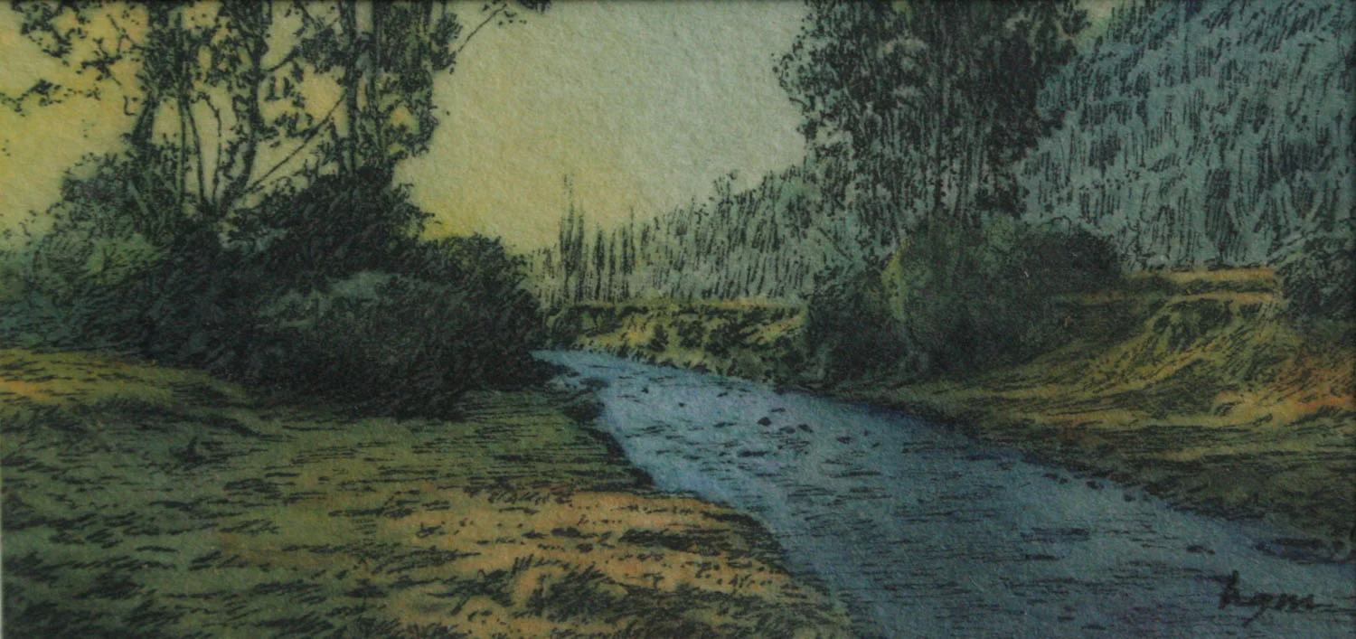 KATANIRAY RIVER medium: photograph, watercolor, pen size: 4" x 2" date: 2009