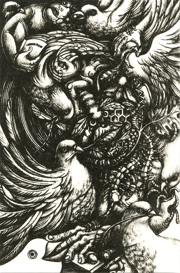 Every copy of Issue 1 features a 4x6" etching by Rie Hasegawa