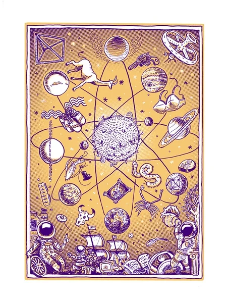 'Woo Woo', 2-color Screenprint 22x30" by Matt Barteluce