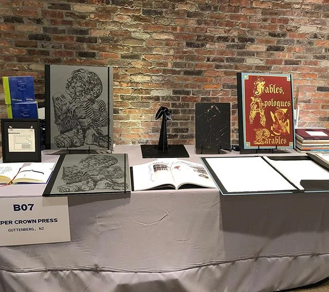 Swing by our table at @eabfair tonight through Sunday and check out the new @carrierpigeonmag #fiveoceansinateaspoon and our new #printportfolio &ldquo;Fables, apologues and parables&rdquo;
#cp18 #carrierpigeon #cp #pcp #papercrownpress #printmaking #books #publishing #magazine #illustration #writing #poetry #fiction #contemporaryart #fineart #supportthearts #fables #parables #apologue #humancondition