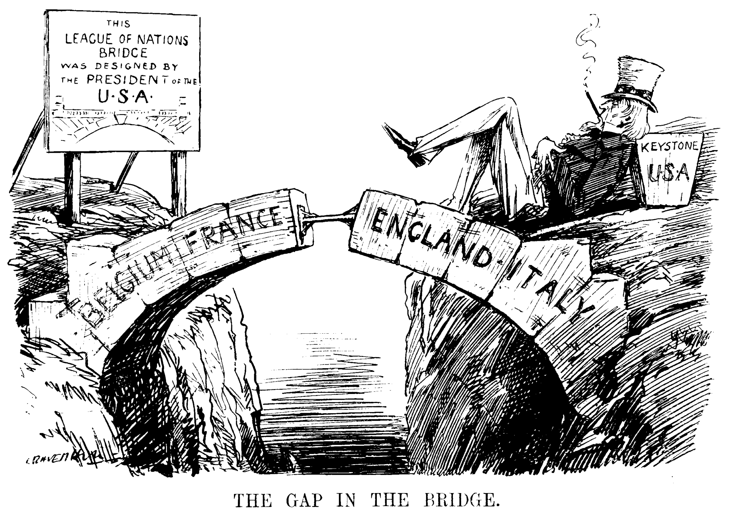 Satirical Cartoon about League of Nations from the 1920s