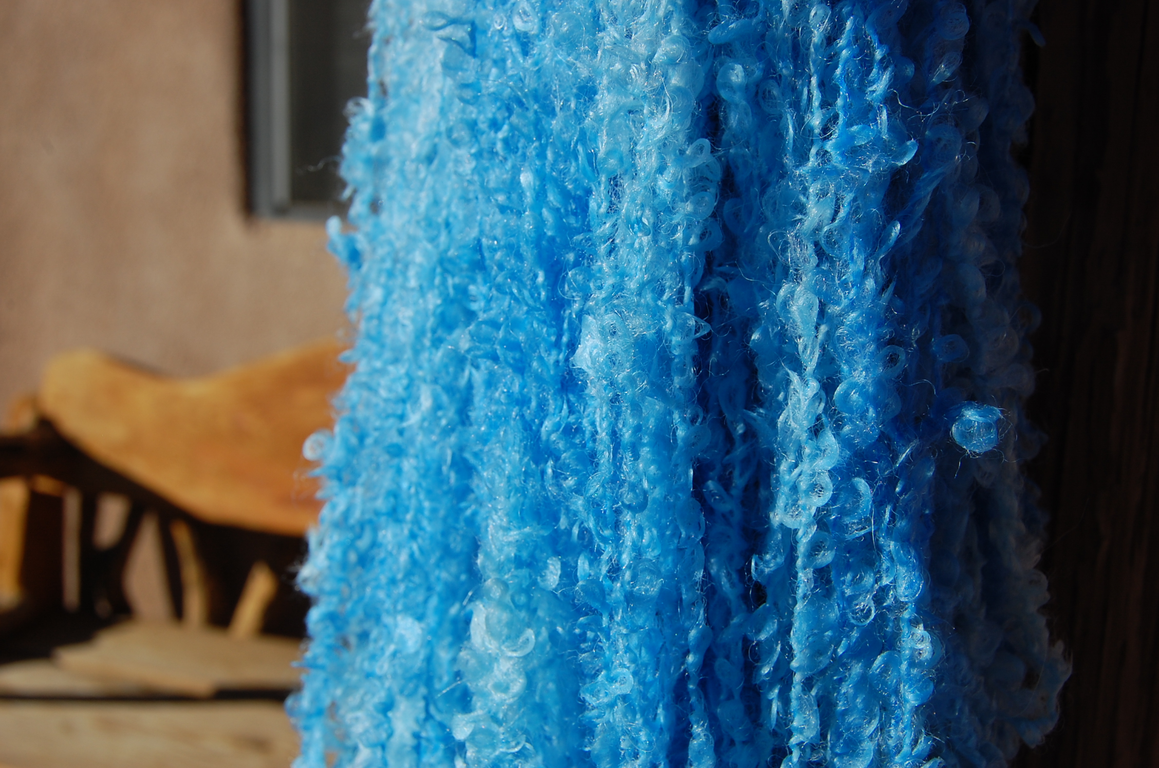 Turquoise blue yarn...