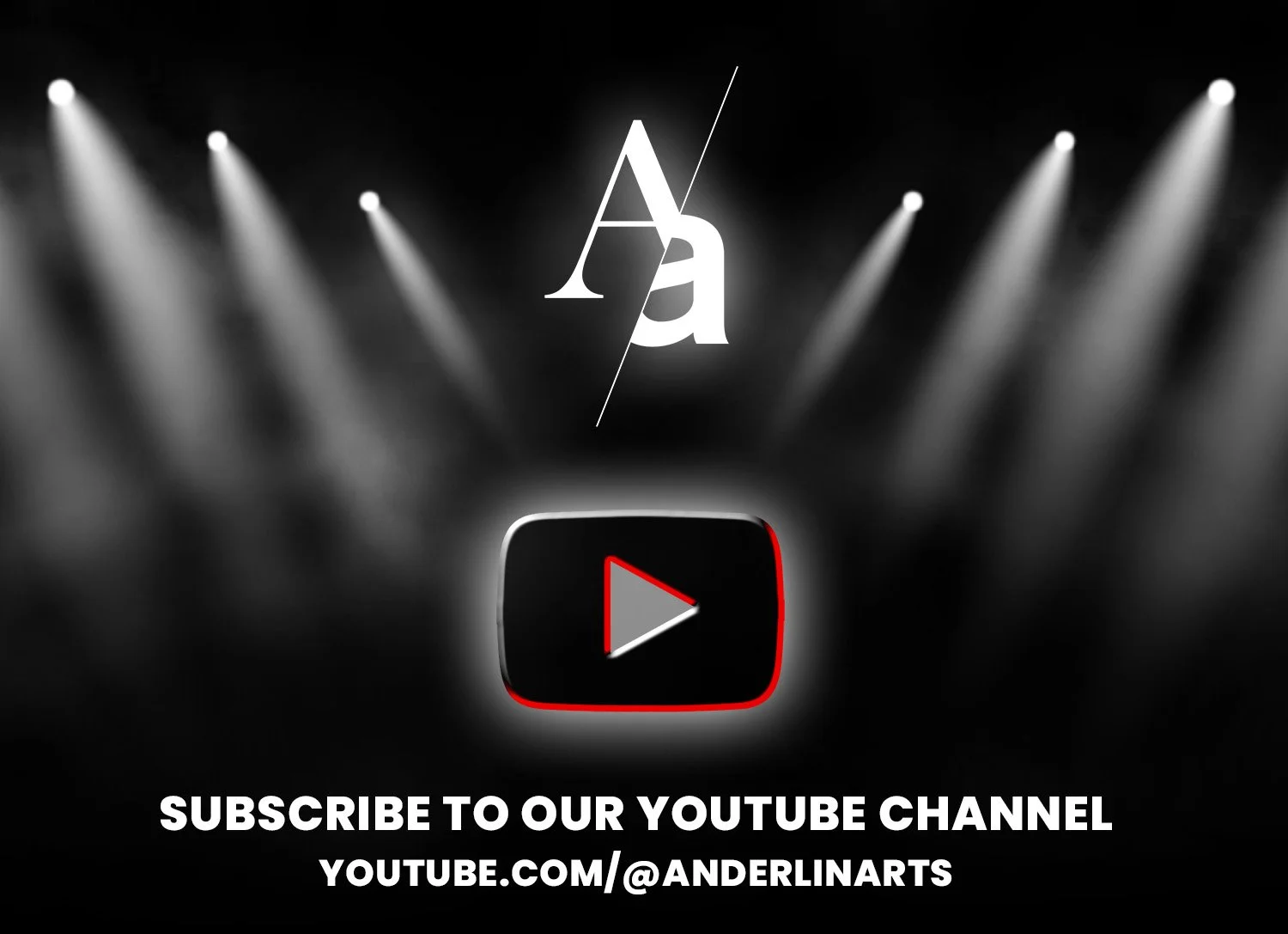 A banner image for Anderlin Arts YouTube channel encouraging people to subscribe to the channel.