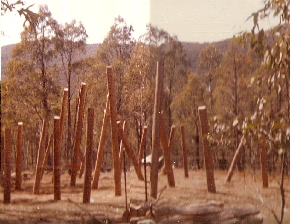The log cabins in construction