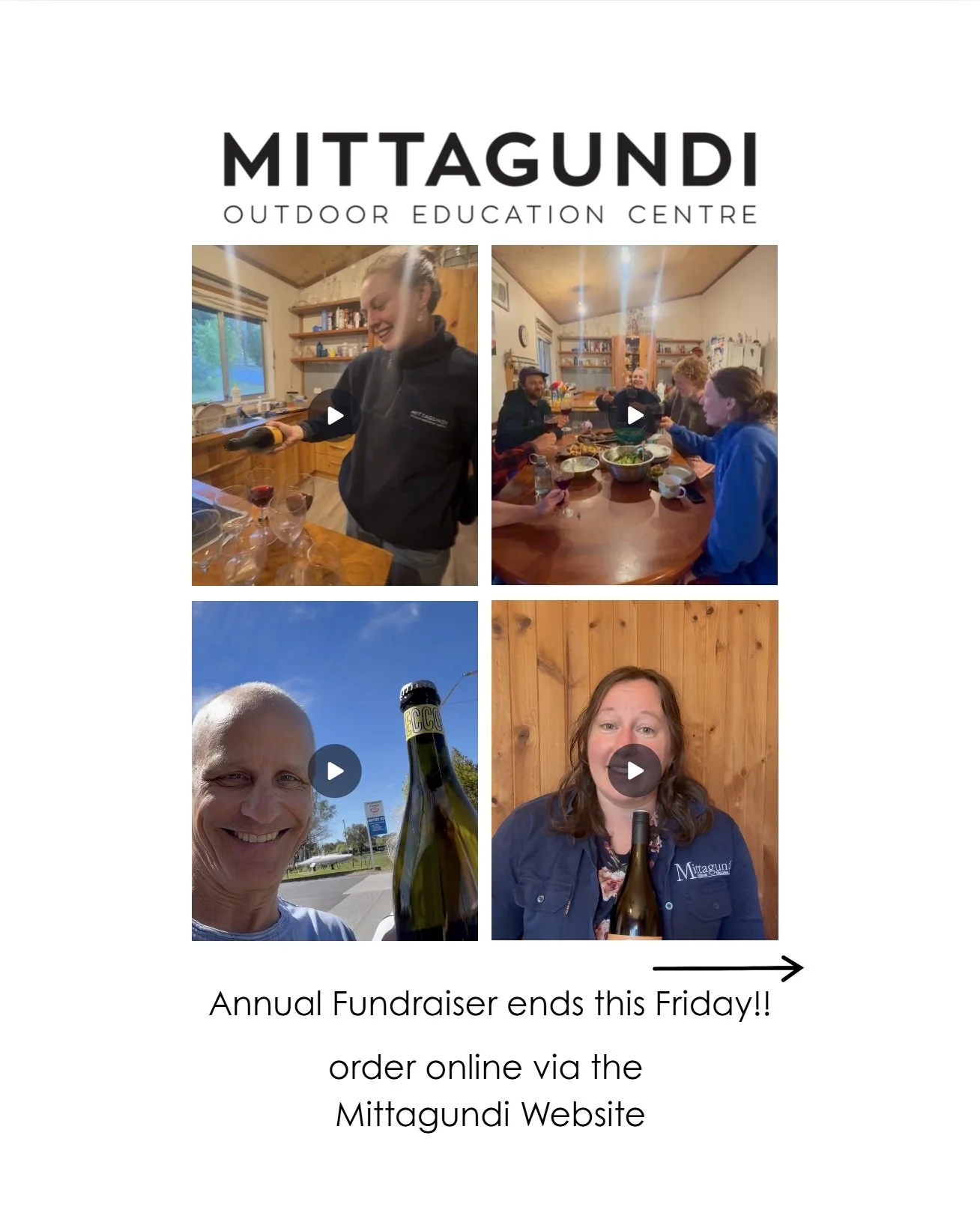 🍷 🍾 Fundraiser wine sale - last days!! Ends Friday 23rd October 2026.

Great wine for a great cause - getting more young people to experience Mittagundi. 

Thank you to everyone who has already put in an order and the generosity of the wonderful @d
