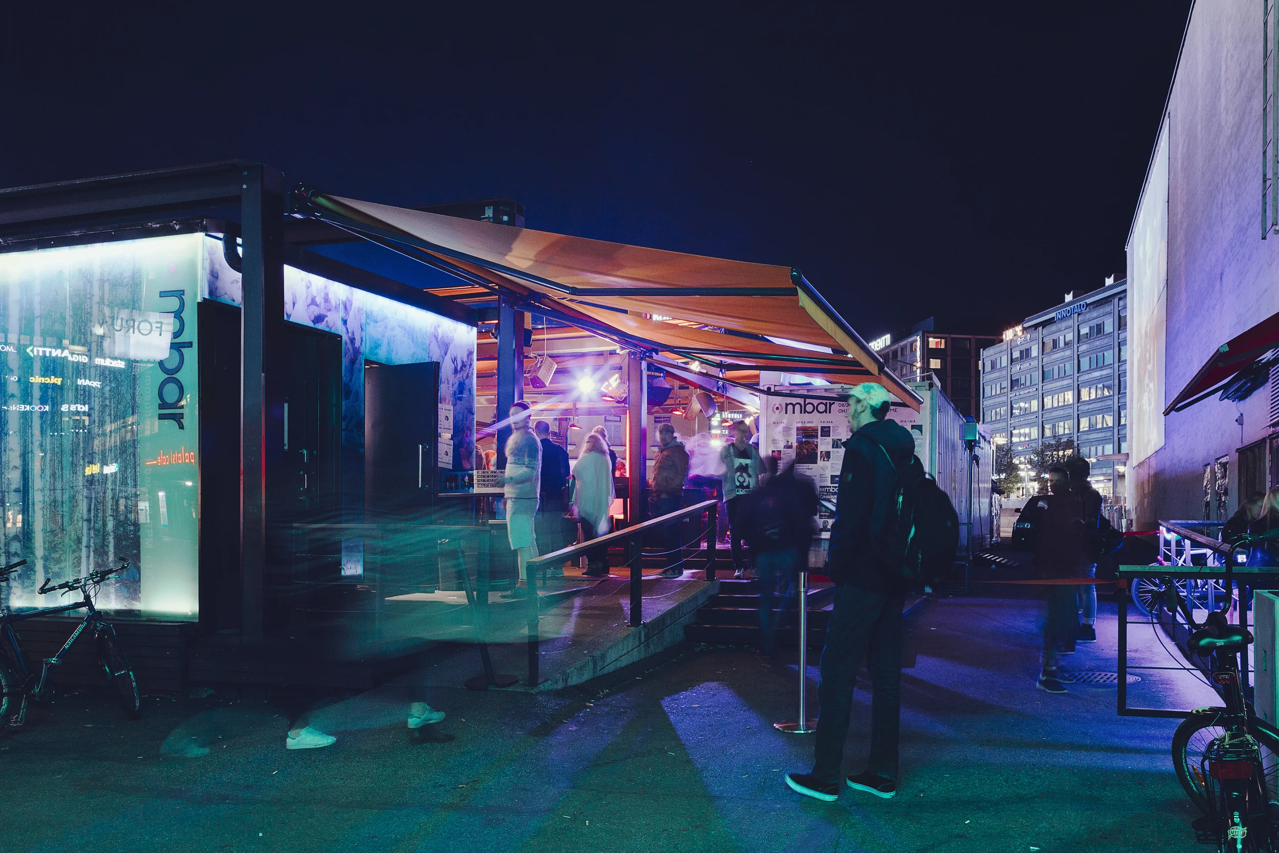 Mbar terrace night-time 2