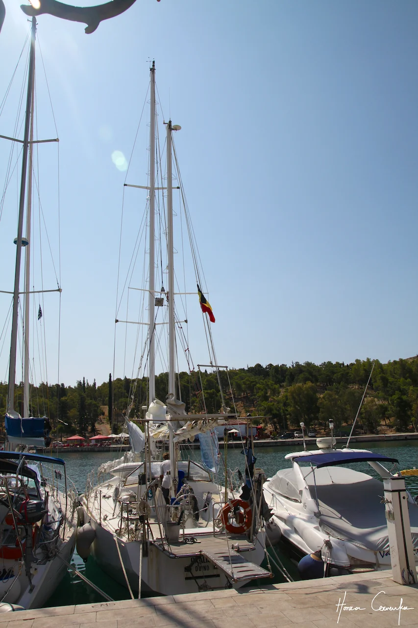Our ship Oxalis moored in Galaxidi