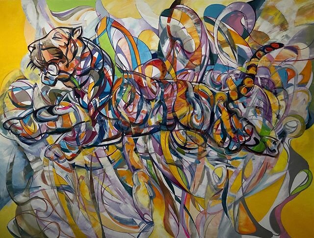 Grace. Thai. Tiger. Spirit Animal. 36 x 48&rdquo;. #artwork #oilpainting #thailand #disguise #spirit