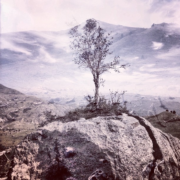 Multiple exposure. Returning from a beautiful day of hiking to &#8220;Holy Rock&#8221;, near Babash-Ata in Arslanbob. (at Arslanbob, Kyrgyzstan)