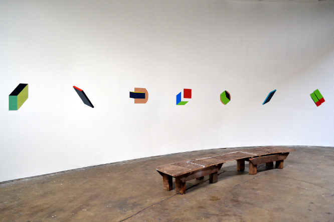 tempera and gouache paintings on a curved wall; various sizes. 2011