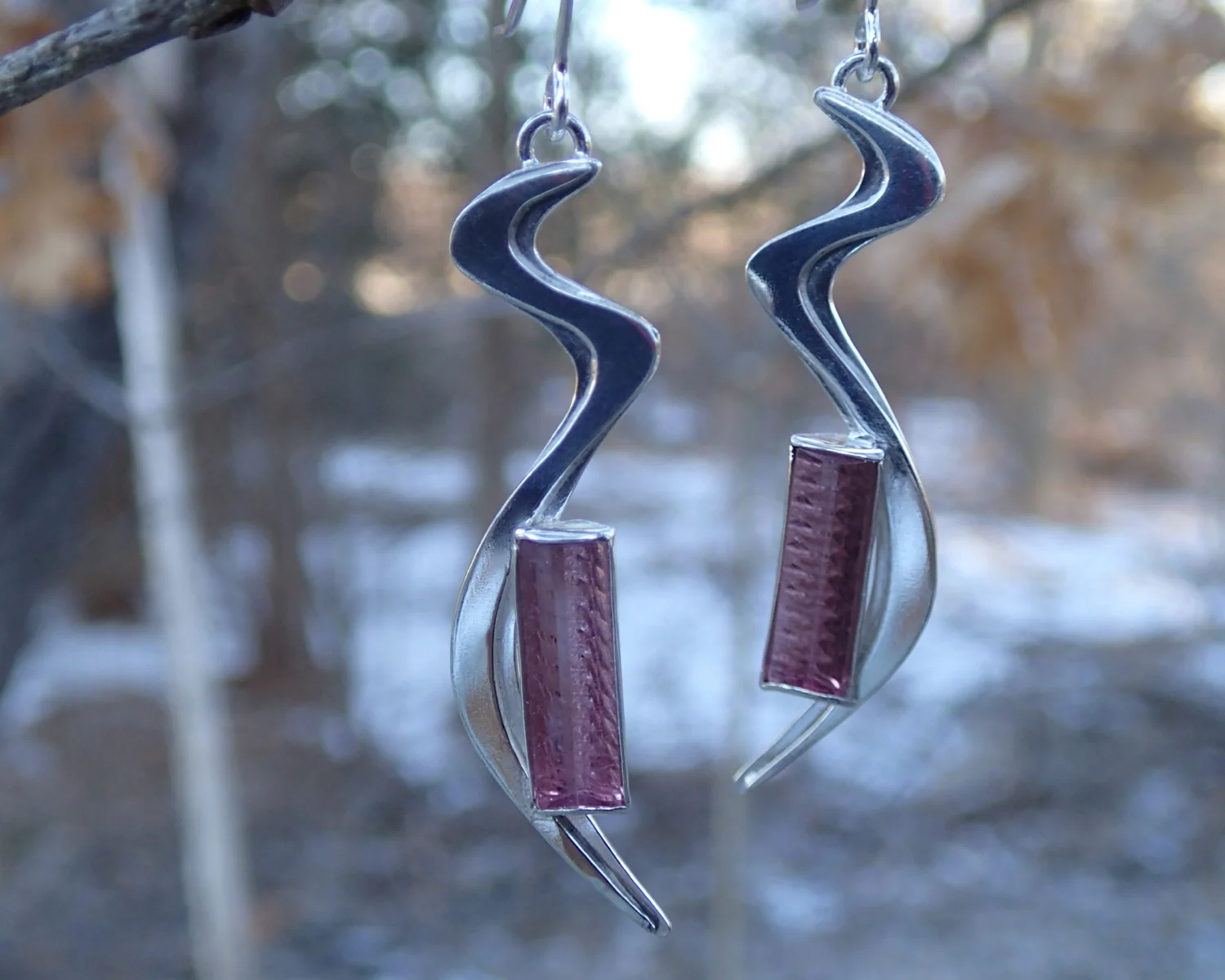 Ski Tracks with mill cut tourmaline