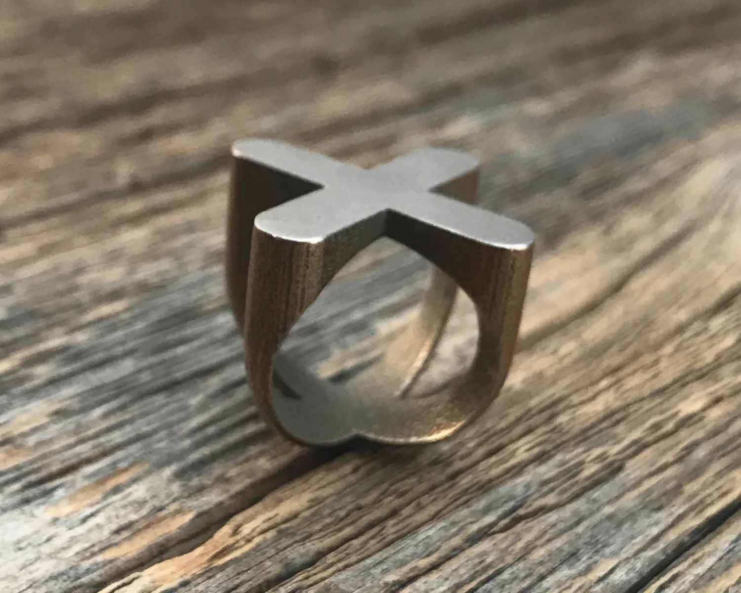 "X" 3D printed stainless steel ring