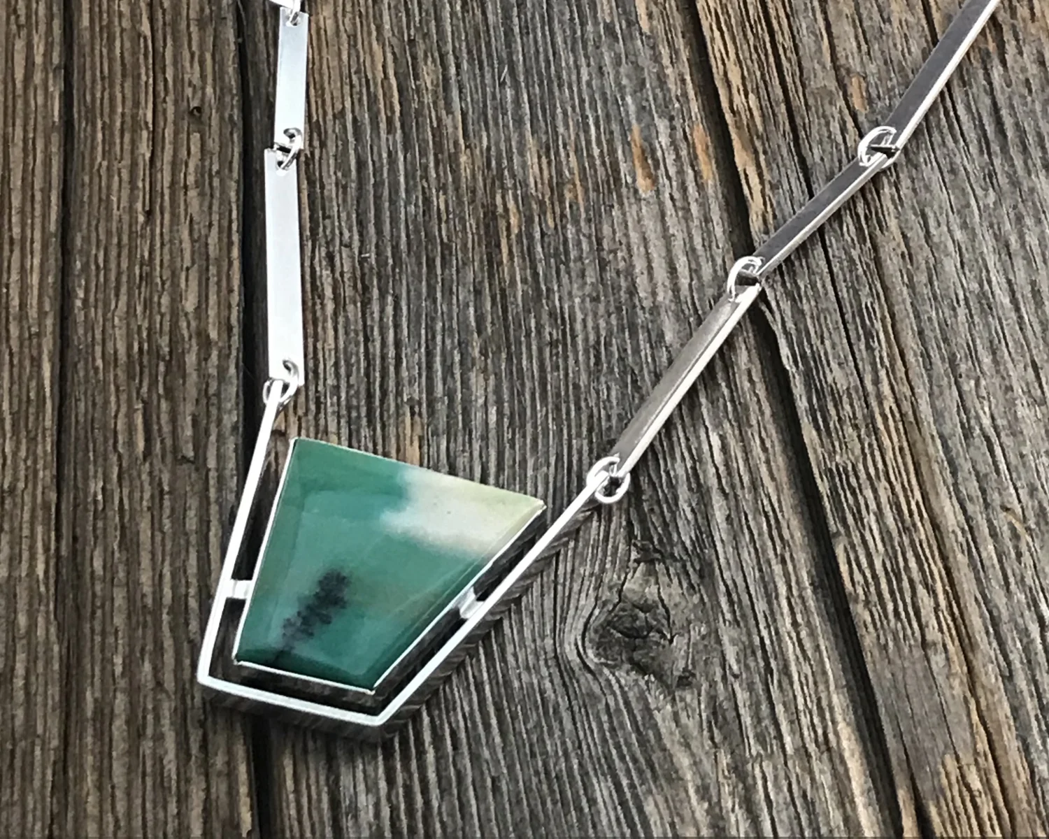 Dendritic Opalized Palm Wood Fossil Necklace