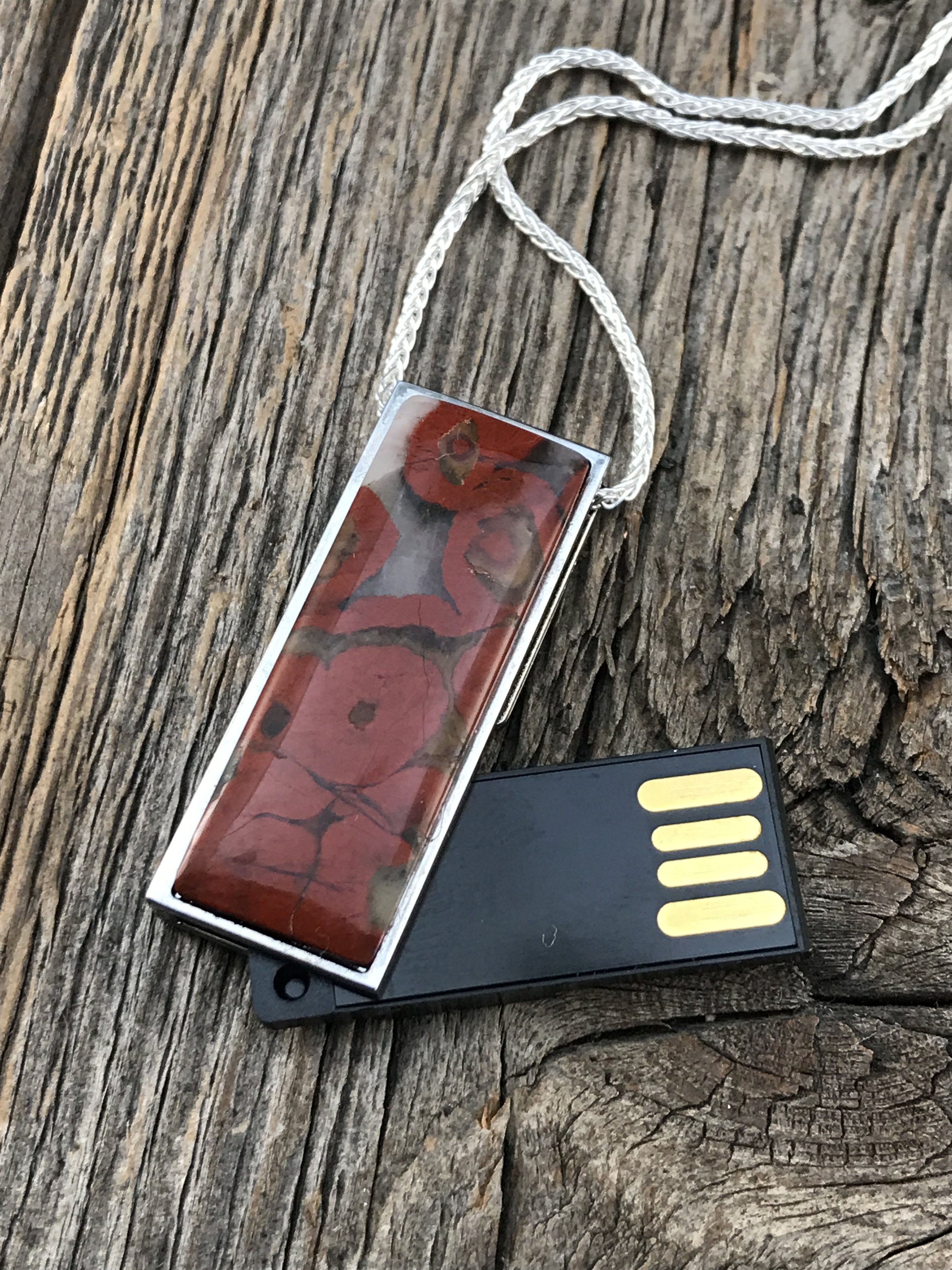 Poppy Jasper Flash Drive Pendant