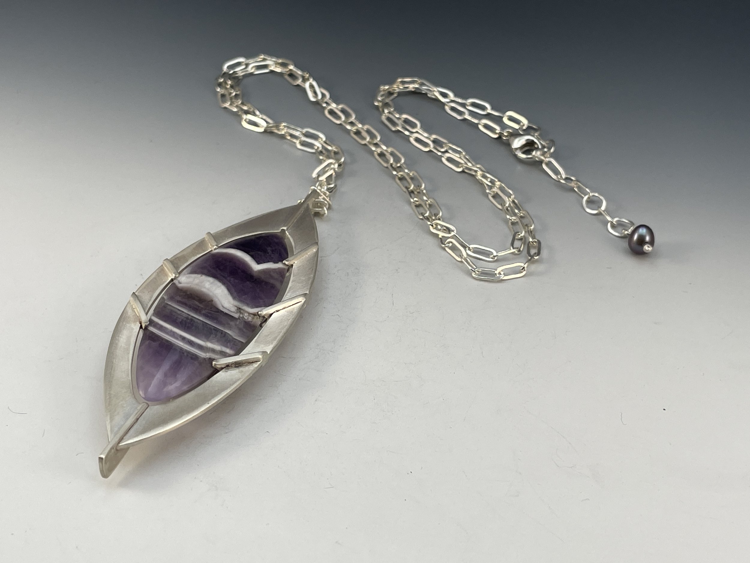 Chevron Amethyst Pendant