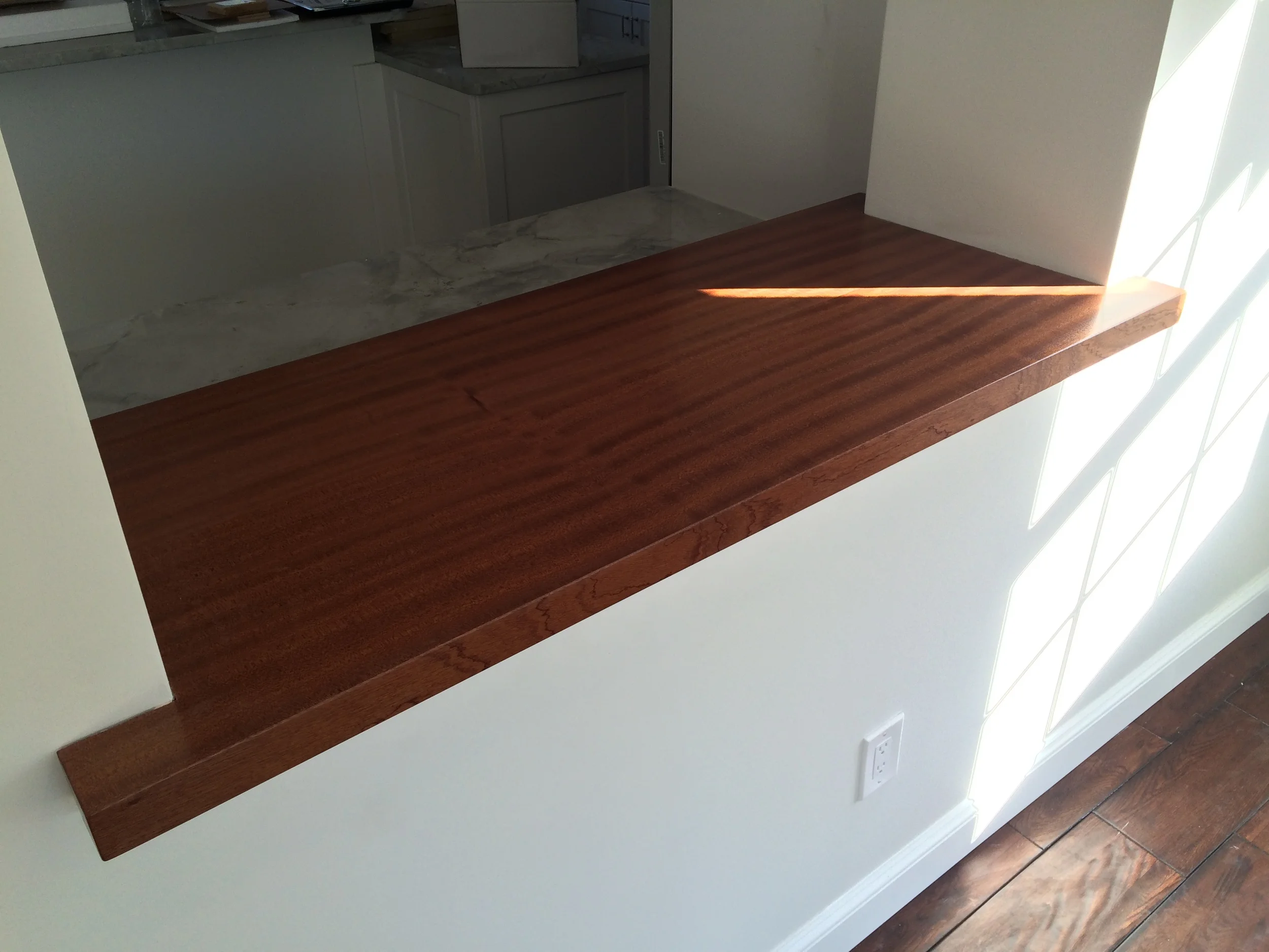 Pass Through Mahogany Countertop