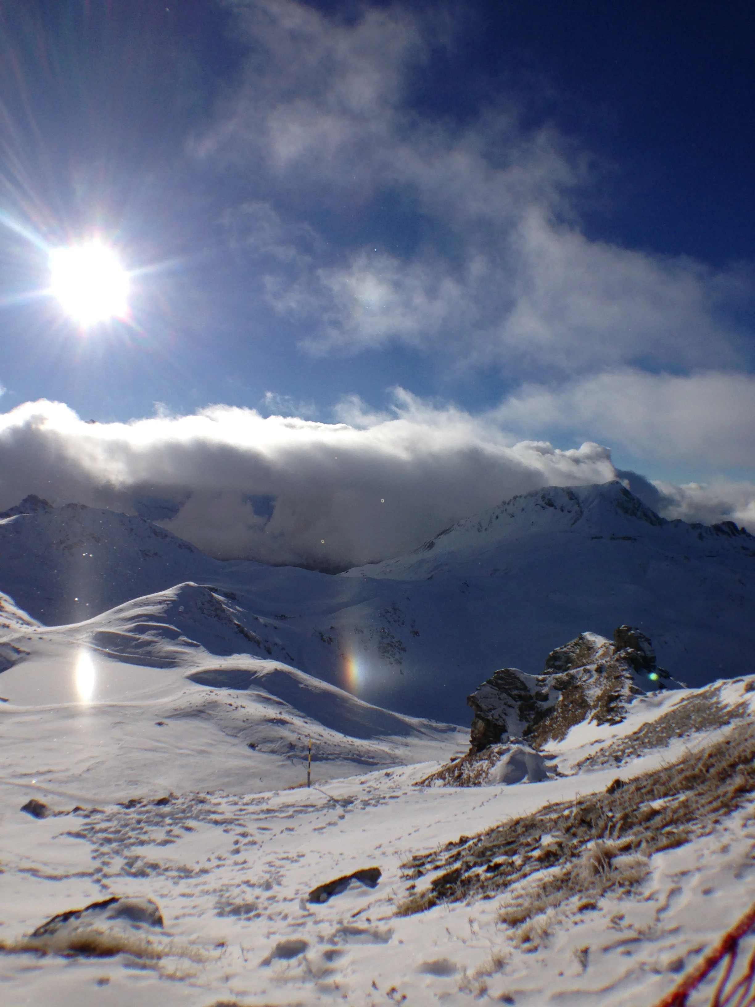 snow crystals and an ice rainbow