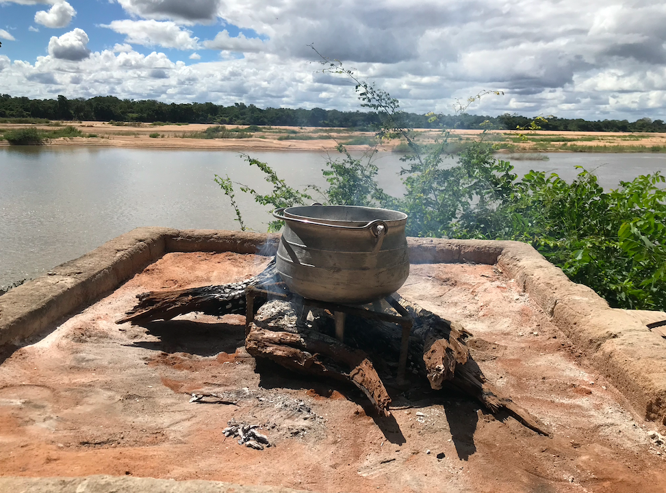 View from the camp with our potjie pot boiling away