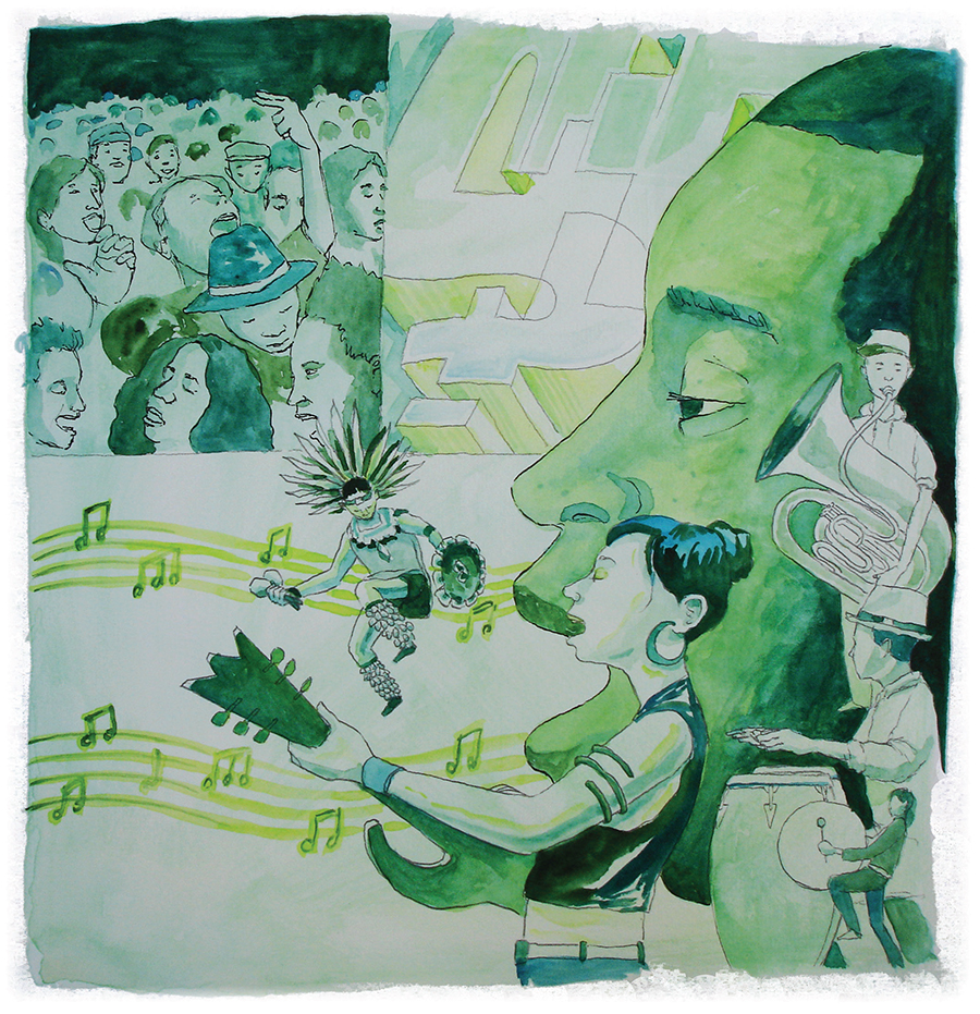 Arts + Entertainment illustration for the SF Bay Guardian's 2013 Best of the Bay edition by Robert Trujillo