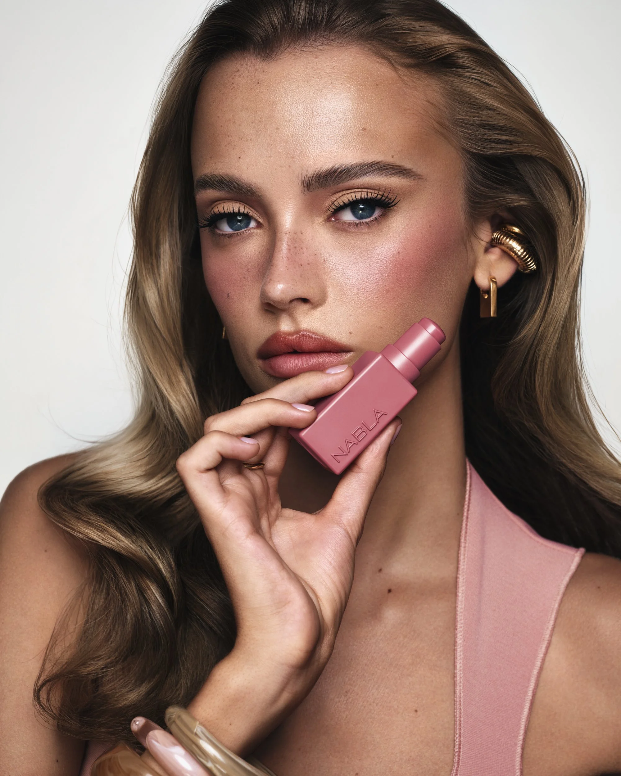 Emma Ellingsen for ss26 Art of skin campaign for Nabla Cosmetics 