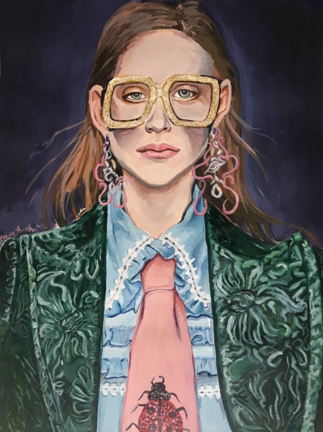 Gucci Girl 1, Acrylic, 18" x 24"