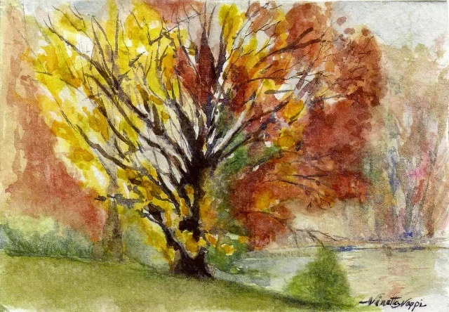 Watercolor Painting in the Park