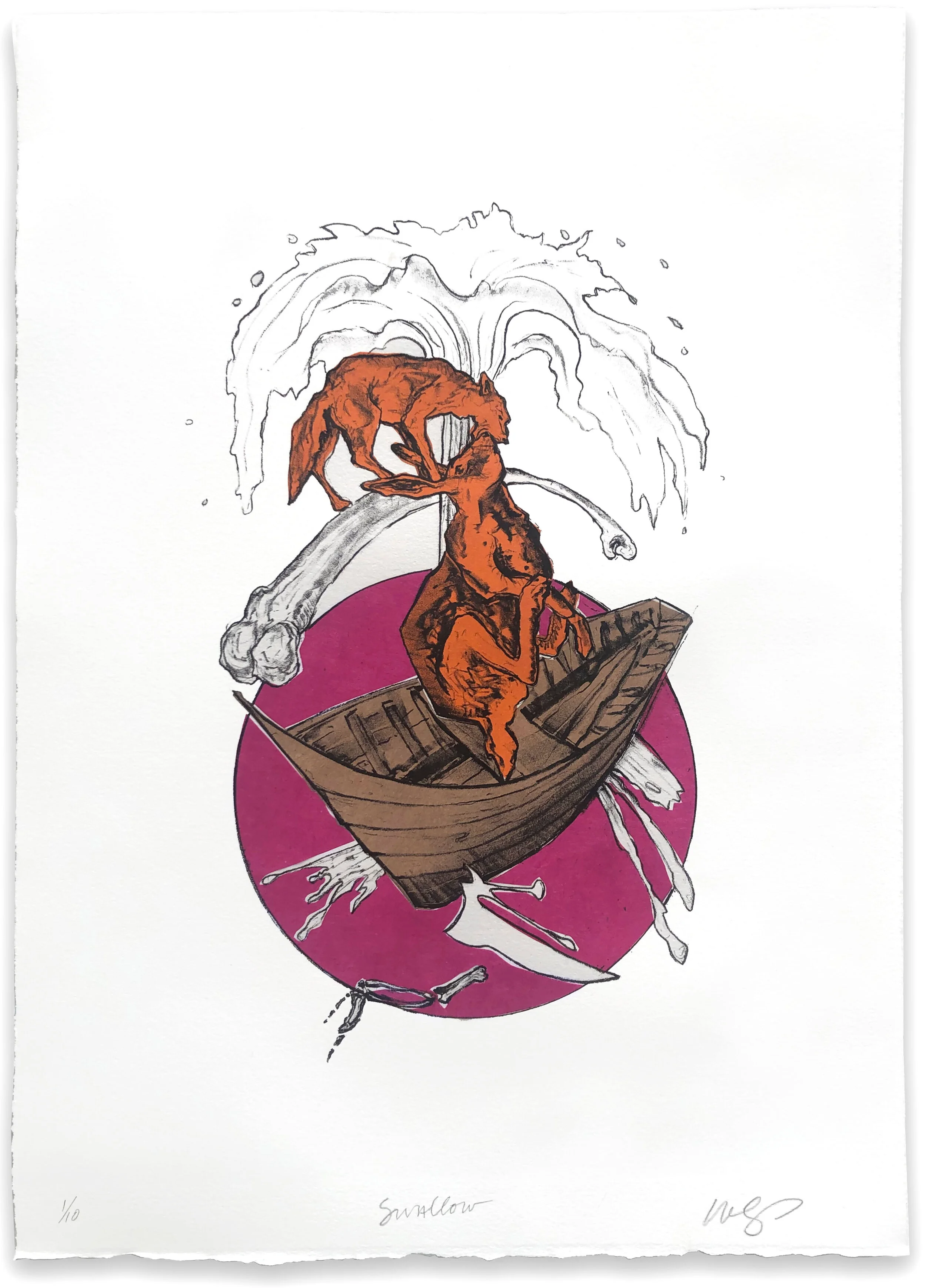 "Swallow", lithograph by Wendell Jeffrey