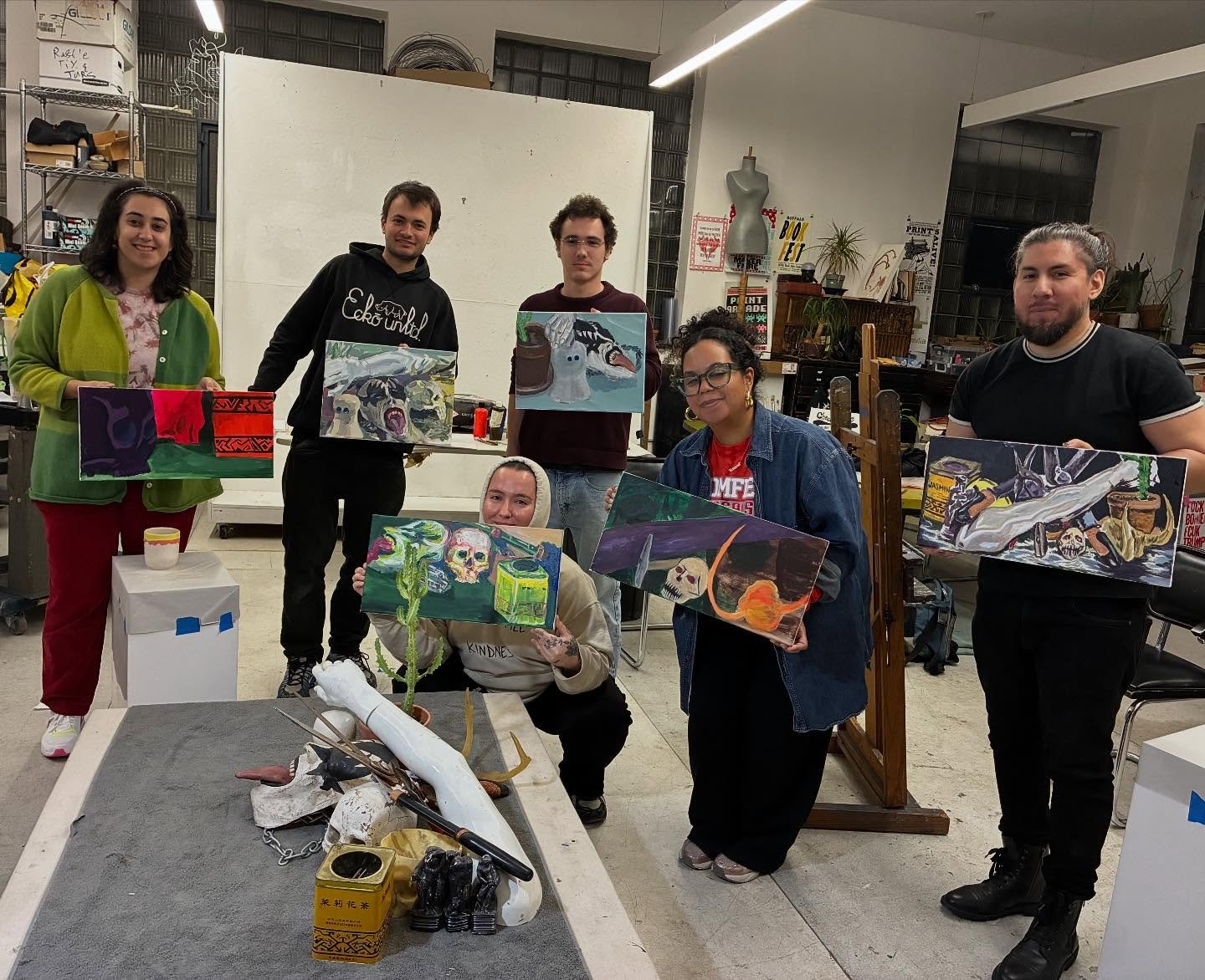 Wishing a safe flight back to Italy to our fall STAR @mezzettigion 
Here&rsquo;s some shots of Giovanni&rsquo;s Creepy Still Life class last night and some other memories:)
#artistresidency #spaceandtimeartistresidency #guttenbergarts #air #nj #newje