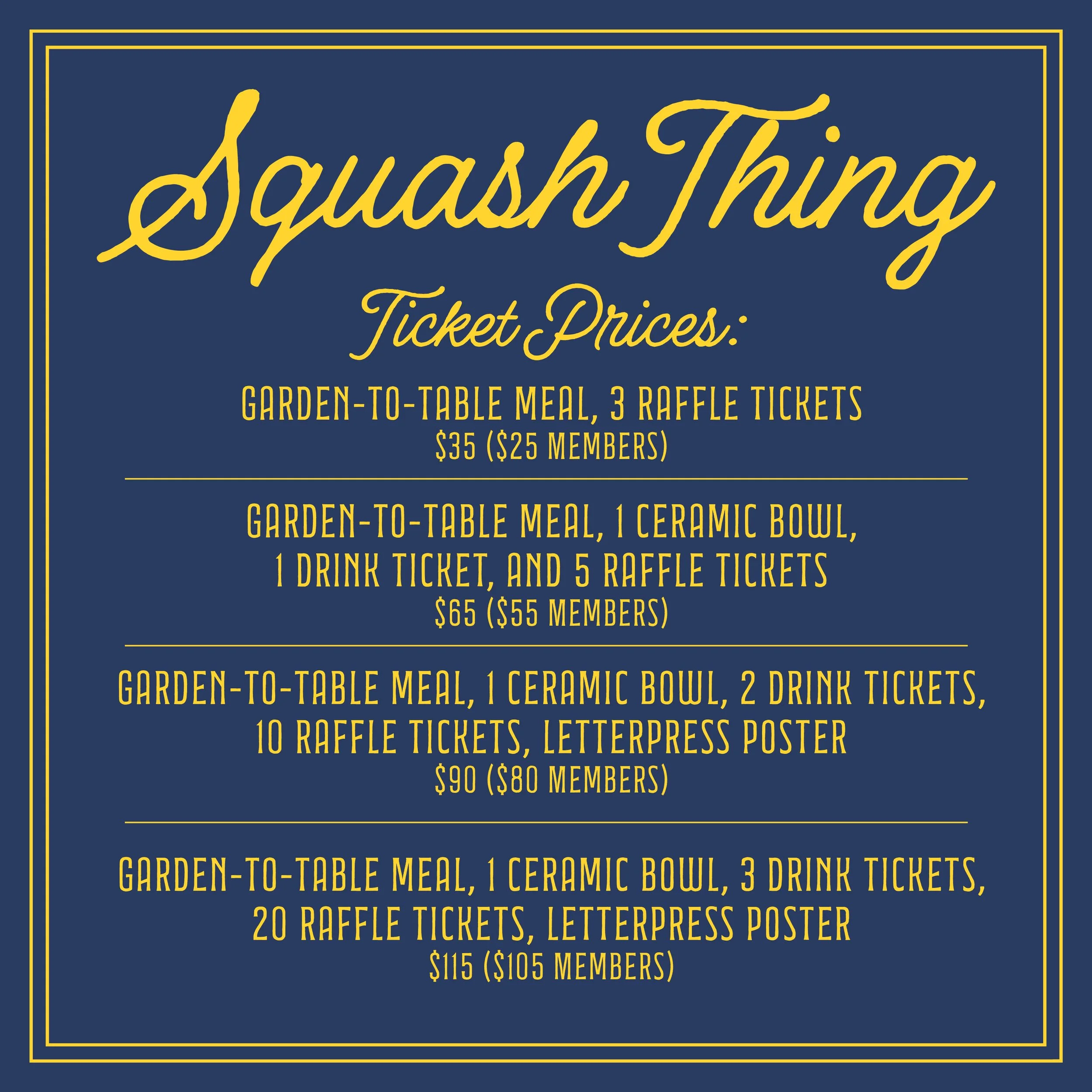 Squash Thing Early Bird Tickets