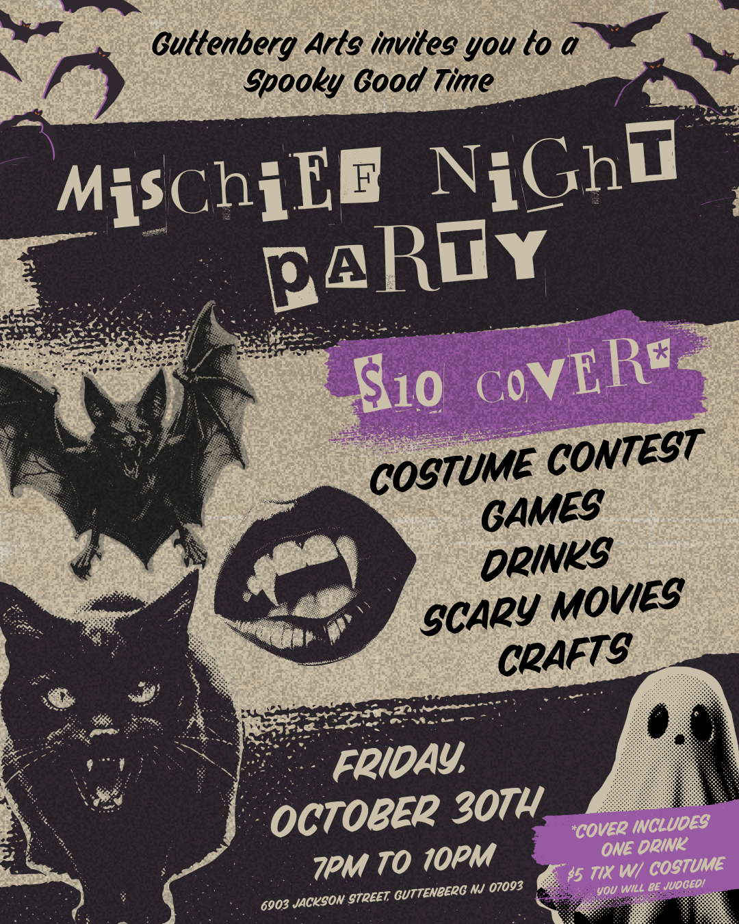 Mischief Night Party @ Guttenberg Arts (10/25)