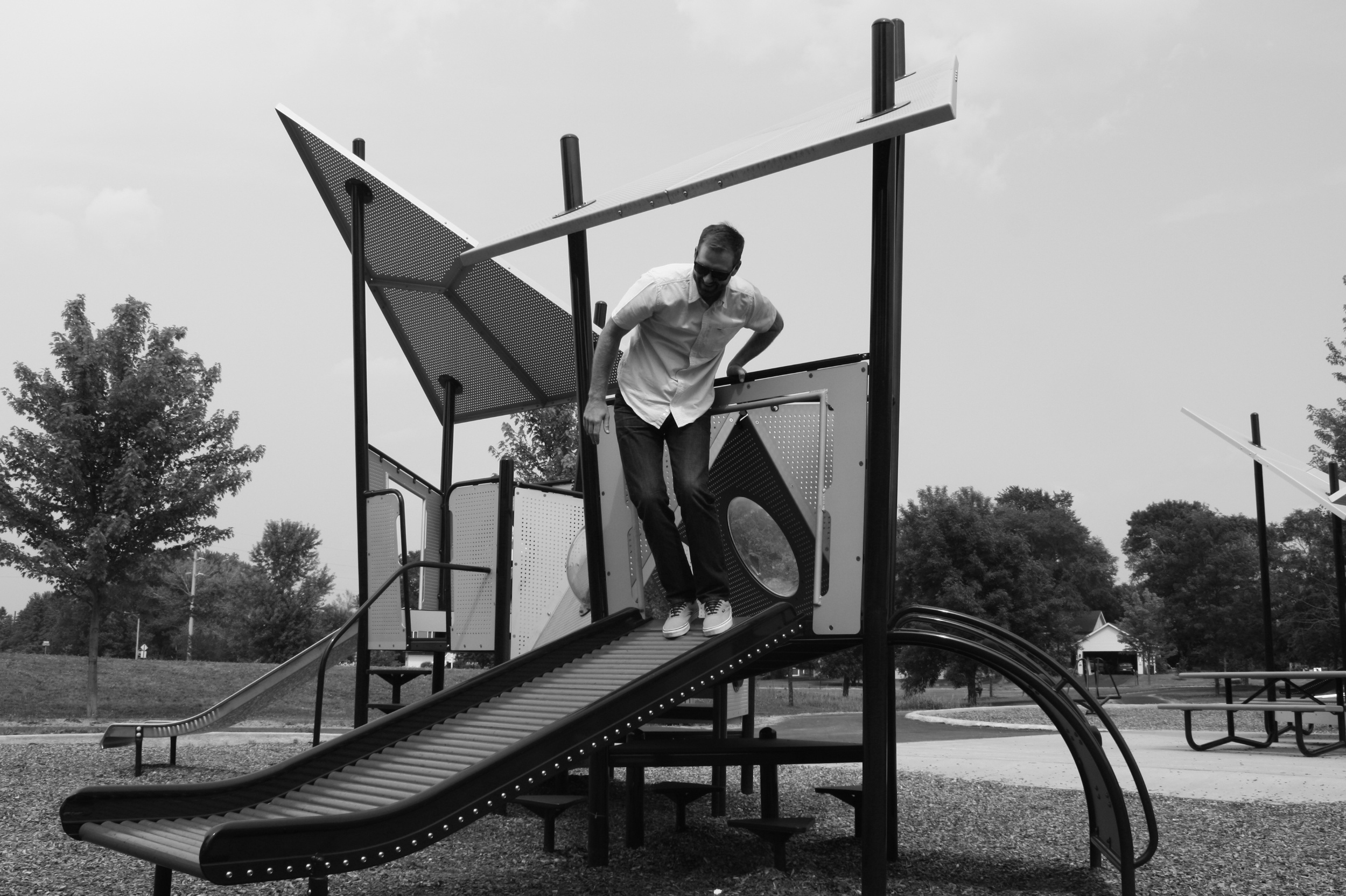 Nate Tierney explores the Barb King Playground in Delano, MN.