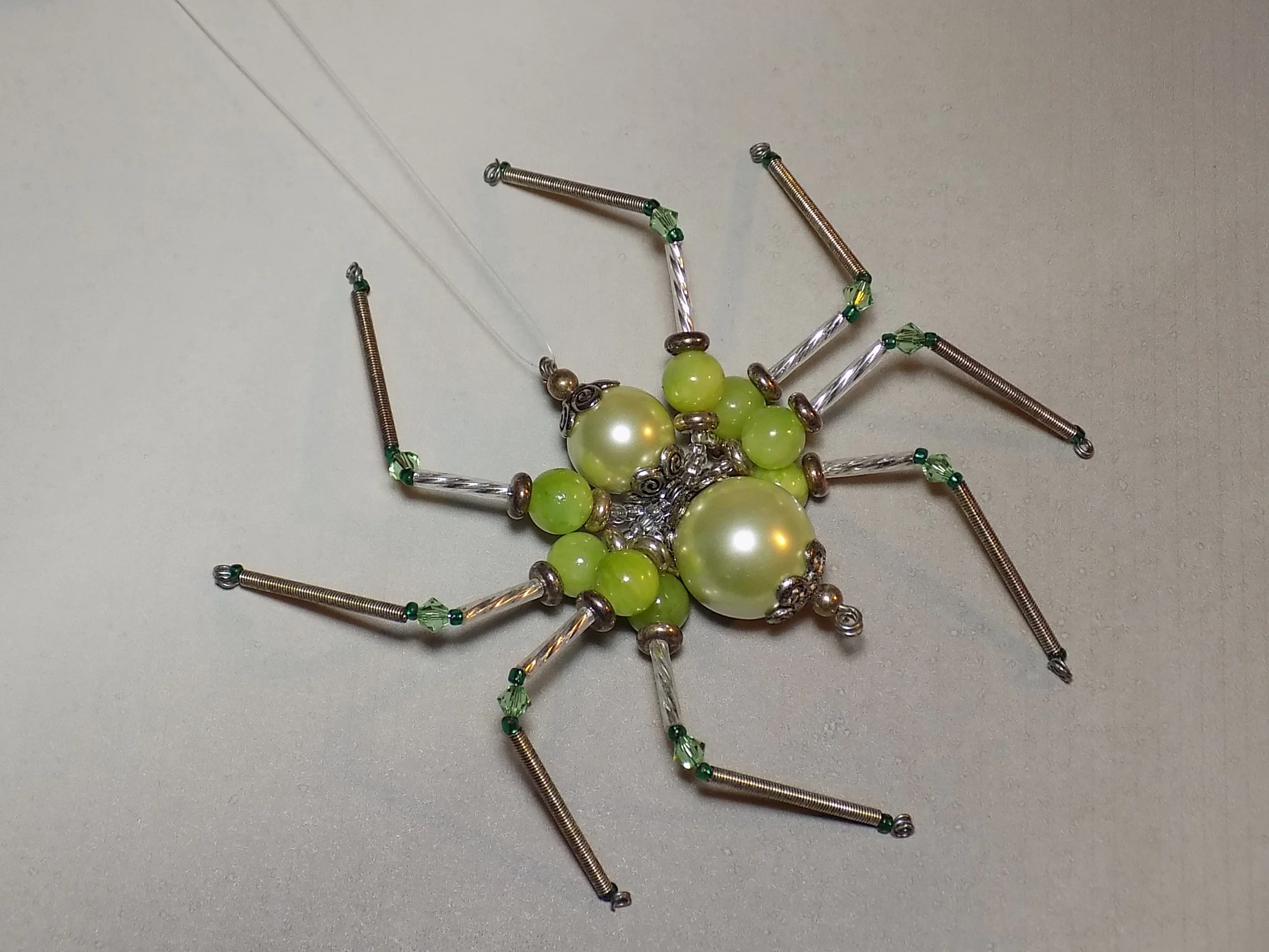 Light Green Beaded Spider